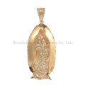 18K 14K 10K 925 Silver Brass Maria Pendant in Tri-Color with Color Stone Fashion Jewelry